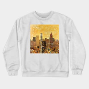 New york city painting Klimt style,cityscape painting with gold colors Crewneck Sweatshirt